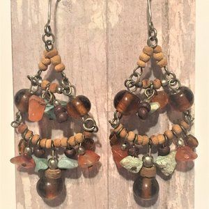 Boho Beach Beaded Chandelier Earrings